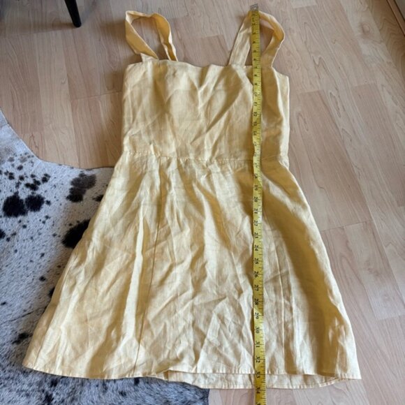 REFORMATION Brigitte Linen Dress‎ Smock Butter Yellow Mini Size 10 - Picture 9 of 9